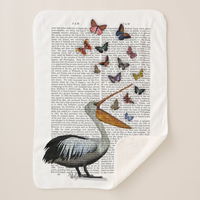 Pelican & Butterflies Sherpa Blanket (Front)