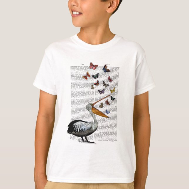 Pelican & Butterflies T-Shirt (Front)