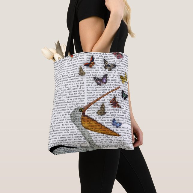 Pelican & Butterflies Tote Bag (Close Up)