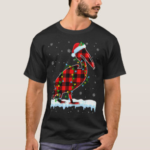Pelican Christmas Santa Hat Cute Animals Xmas Ligh T-Shirt