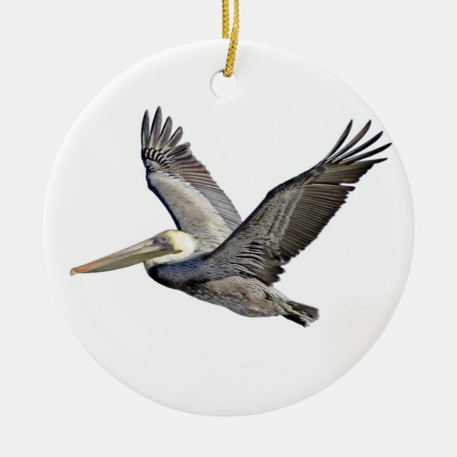 Pelican Clear Ceramic Tree Decoration (Front)