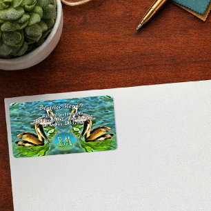 Pelican Coastal Art River Blue Green 0329 Address Label