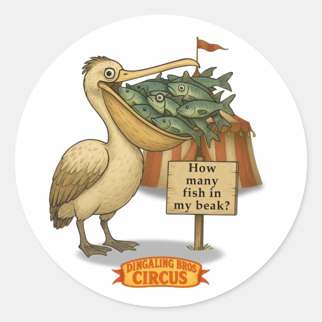 Pelican competition classic round sticker (Front)