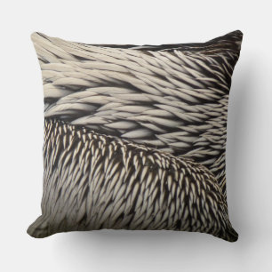 Pelican Feathers Abstract Nature Photography Cushion