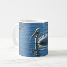 Pelican Floating Calm Blue Water Large Wild Bird