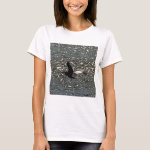 Pelican Flying Over Shimmering Lake Bafa T-Shirt