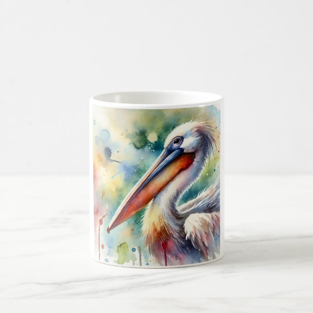 Pelican in Serenity 210724AREF108 - Watercolor Coffee Mug (Center)