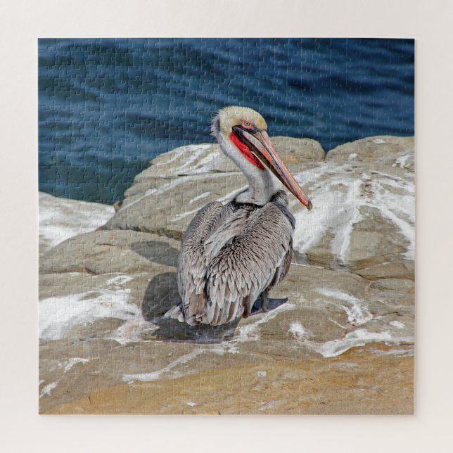 Pelican In The Ocean Jigsaw Puzzle (Vertical)