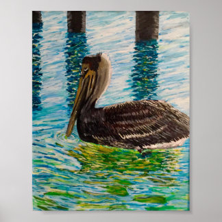 Pelican in the Sunlight of the Florida Keys. Poster