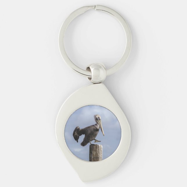 Pelican landing on post key ring (Front)