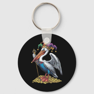 Pelican Mardi Gras Carnival Animal Lover Mens Wome Key Ring