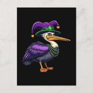 Pelican Mardi Gras – Carnival Fun for Animal Lover Holiday Postcard