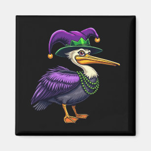 Pelican Mardi Gras – Carnival Fun for Animal Lover Magnet