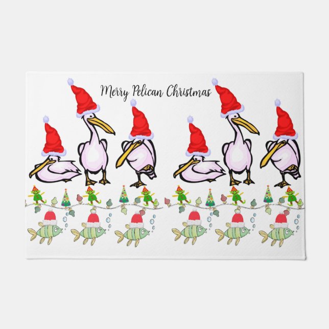 Pelican Merry Christmas Matt Doormat (Front)