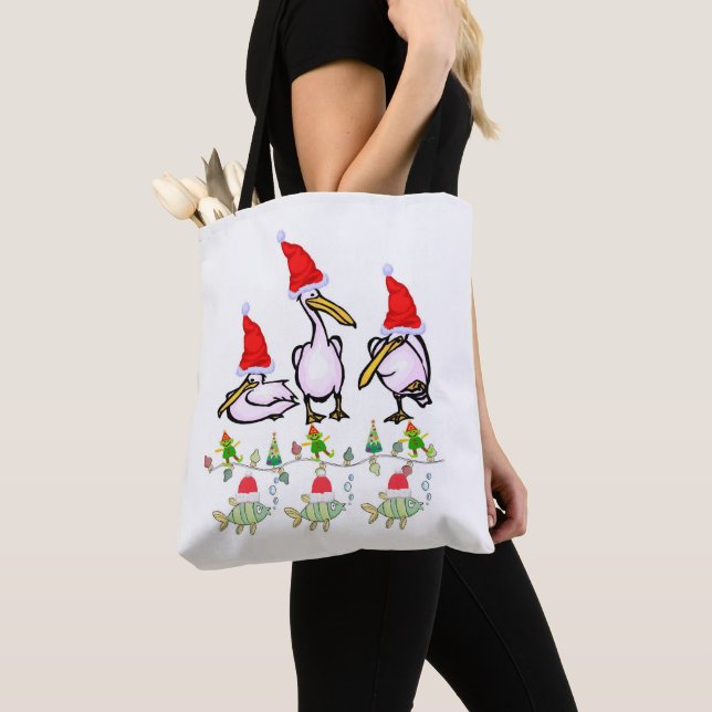 Pelican Merry Christmas Women's Tote Bags (Close Up)