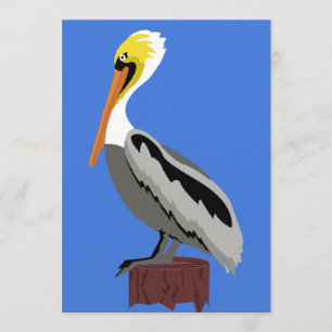Pelican on a Piling Invitation