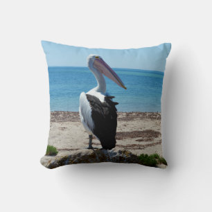Pelican On Beach Rock, Cushion