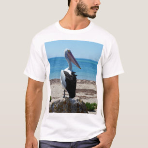 Pelican On Beach Rock, T-Shirt