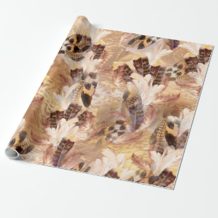 Pelican or Hawk Feather pattern Wrapping Paper