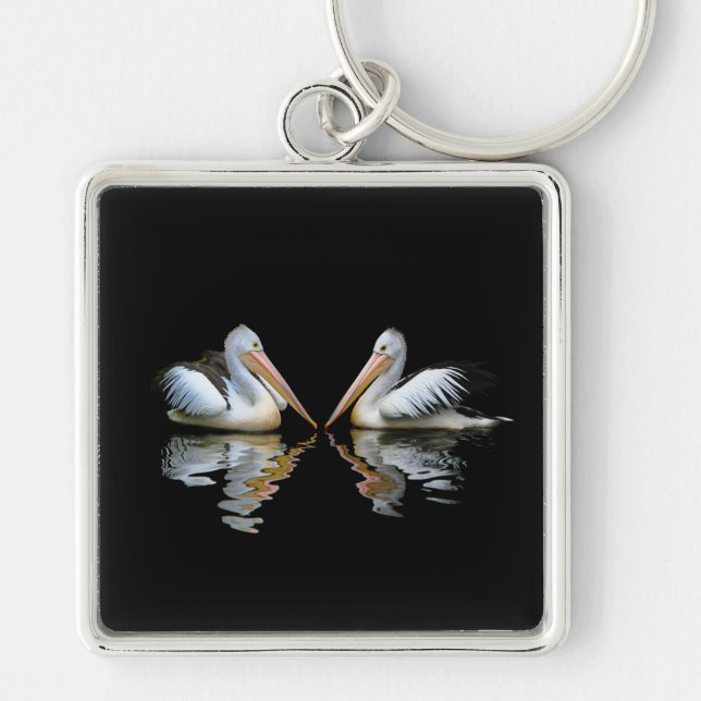 PELICAN PAIRED! (Australian pelican) ~ Key Ring (Front)