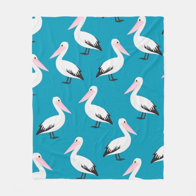Pelican pattern fleece blanket (Front)