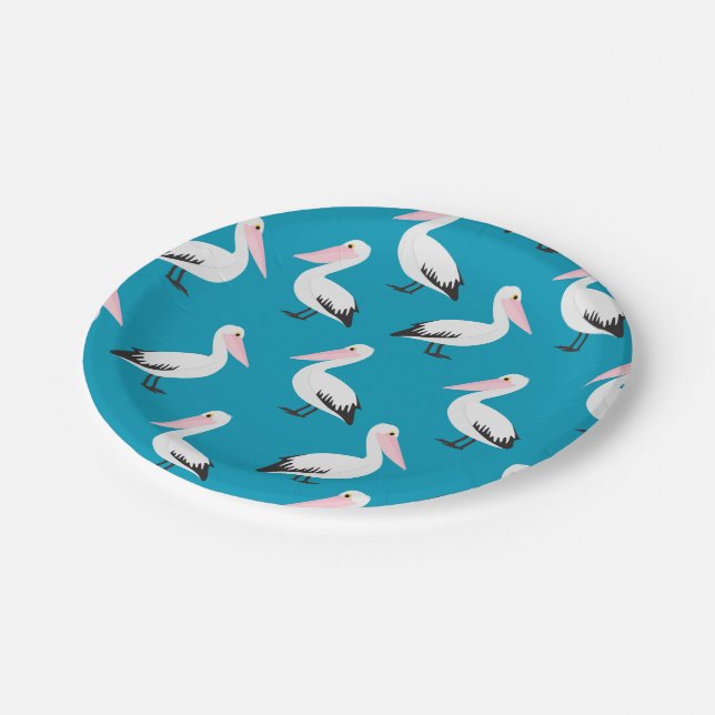 Pelican pattern paper plate (Angled)