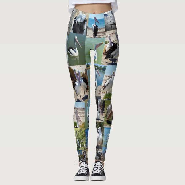 Pelican Photo Collage, Leggings (Front)