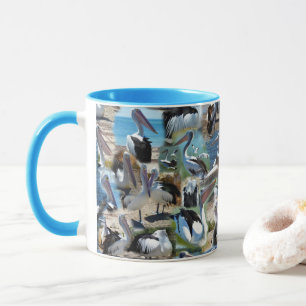 Pelican Photo Collarge,_Blue Mug