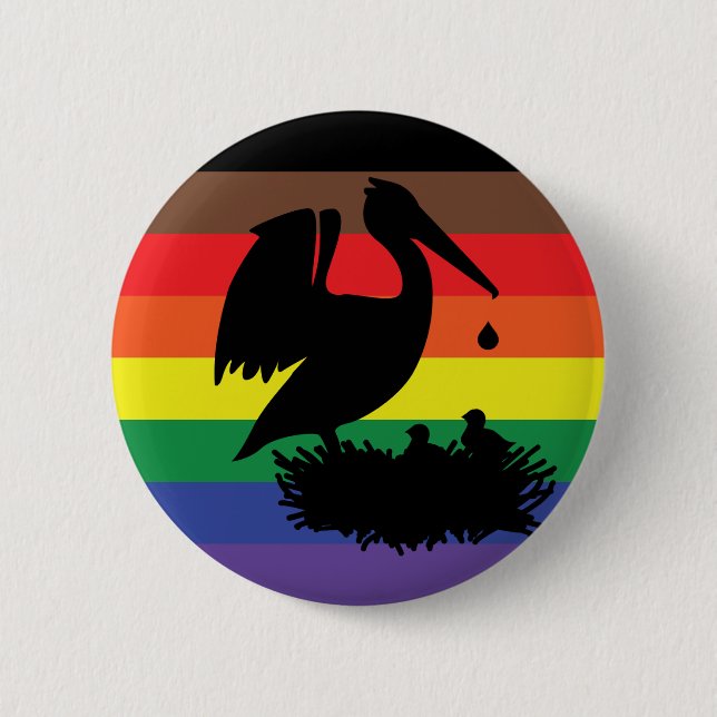 Pelican Pride 6 Cm Round Badge (Front)