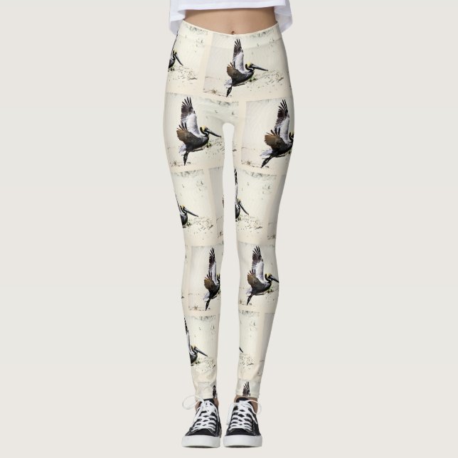 Pelican Print Leggings, leggings, gifts, clothing Leggings (Front)