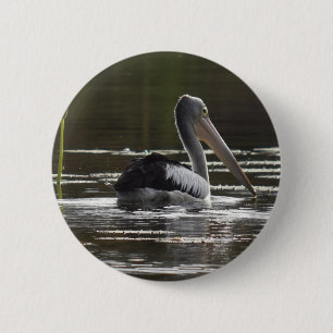 PELICAN RURAL QUEENSLAND AUSTRALIA 6 CM ROUND BADGE