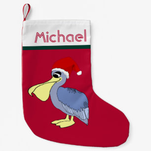 Pelican Santa Christmas (red) Small Christmas Stocking