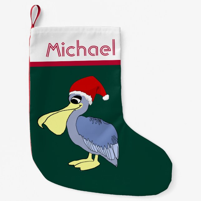 Pelican Santa Christmas Small Christmas Stocking (Front)