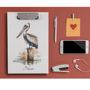 Pelican standing on a pole  clipboard