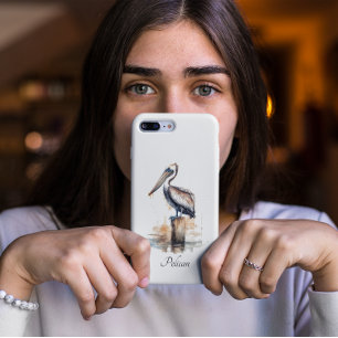 pelican standing on a pole, customisable iPhone 11 case