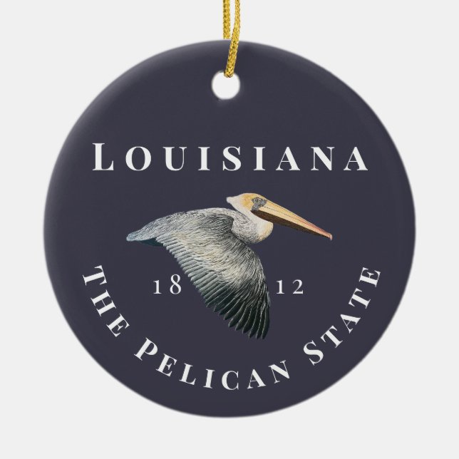 Pelican State 1812 Ceramic Ornament (Front)