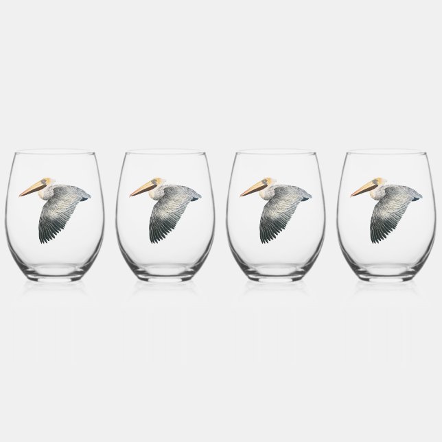 Pelican Stemless Wine Glass - 4 set (Front)