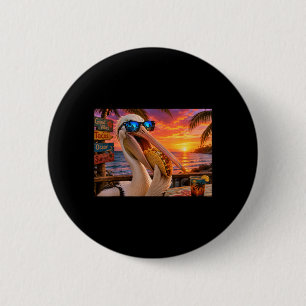 Pelican Taco Sunset Beach Funny Trocal Bird Art 6 Cm Round Badge