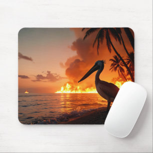 Pelican Watching Coastal Inferno Mouse Mat