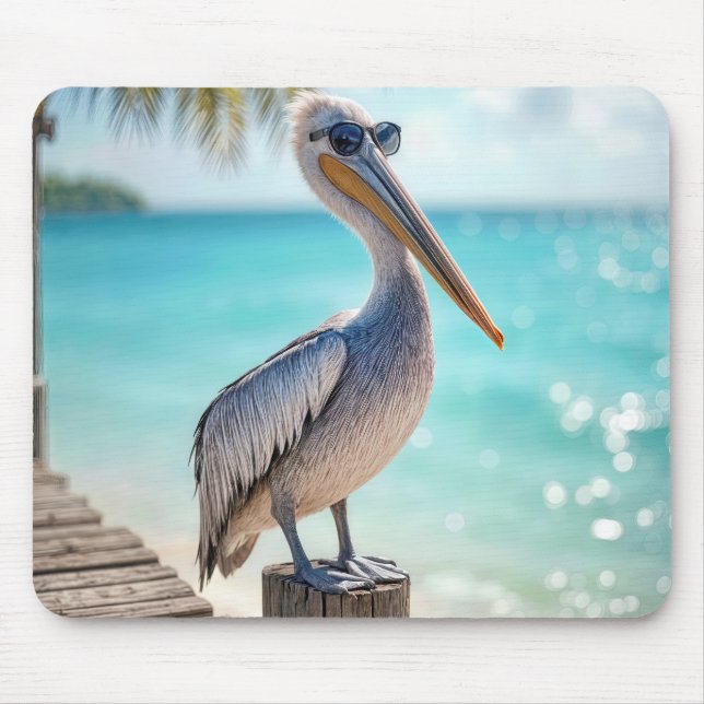 Pelican Wearing Sunglasses Mouse Mat (Front)