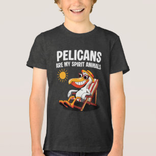 Pelicans Are My Spirit Animals Funny Pelican Tri-Blend Shirt