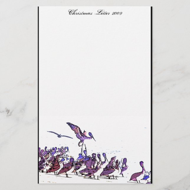 Pelicans Beach Christmas Letter 2009 Stationery (Front)