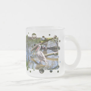PELICANS FROSTED GLASS COFFEE MUG