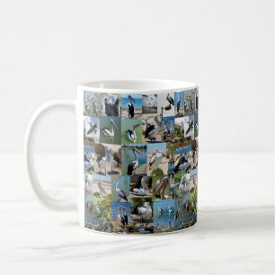 Pelicans In A Photo Collage, Coffee Mug