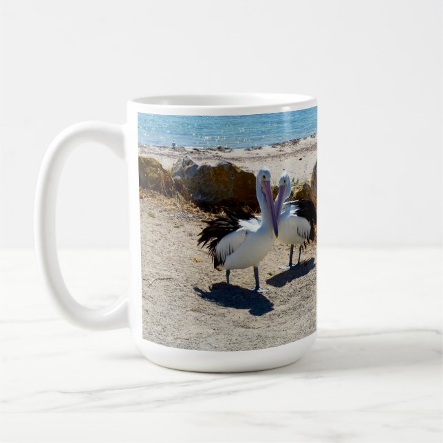 Pelicans In Love, Coffee Mug (Left)