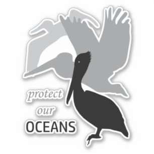 Pelicans Protect Our Oceans Vinyl Sticker