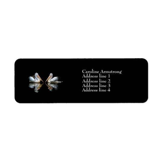Pelicans reflection black custom address labels