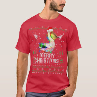 Pelicans Santa Hat Animal Christmas Tree Lights Ho T-Shirt