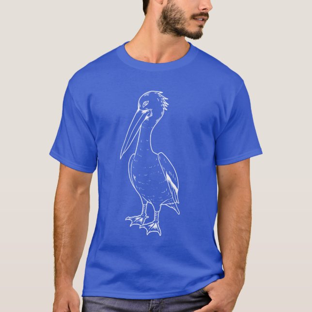 Pelikan Silhouette Bird Water bird animals pelican T-Shirt (Front)