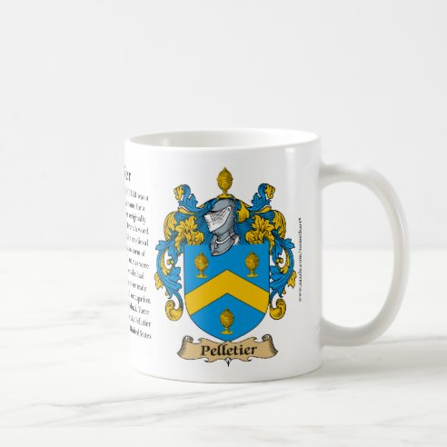 Pelletier Coat Of Arms Family Crest Home Furnishings & Accessories ...